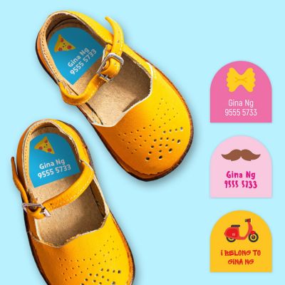 14 custom stick-on shoe name labels