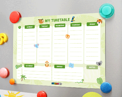 Back to School: printable timetable for children