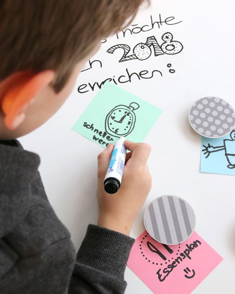 How to design a dream board together as a family. You can even use StickerKid wall stickers to decorate your magnets.